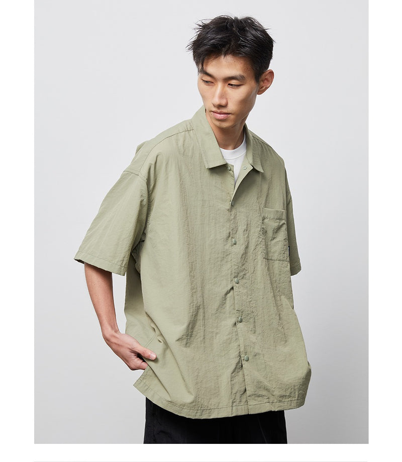 VAVUES Relaxed Fit Nylon Shirt B2595