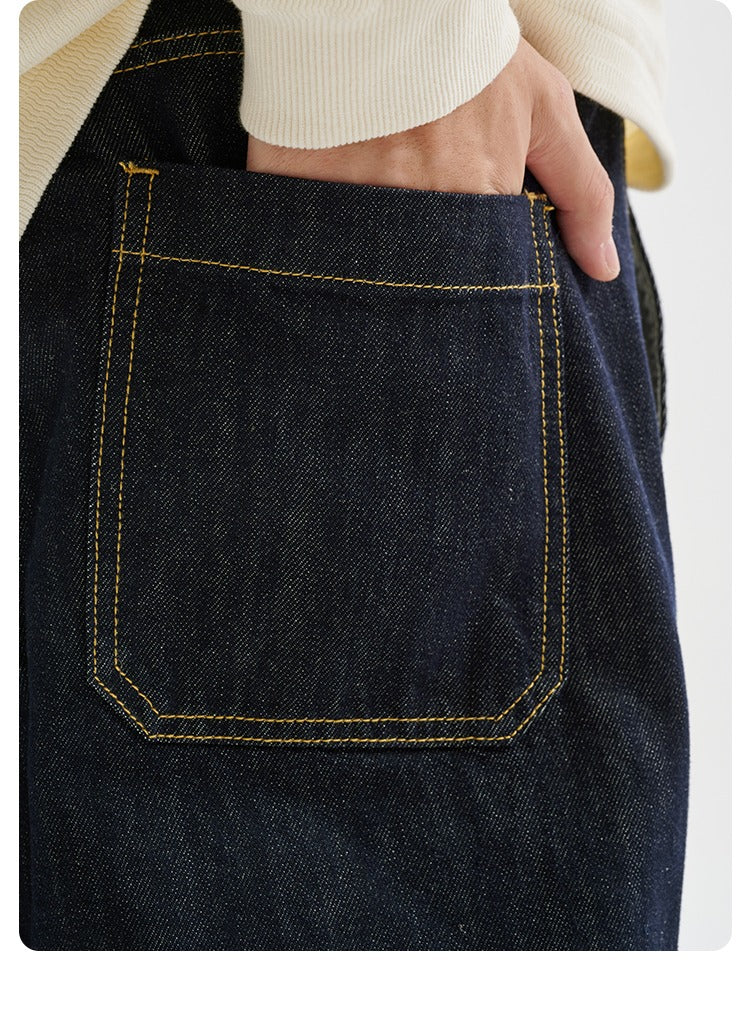 BUTTBILL Washed Straight Jeans B2850