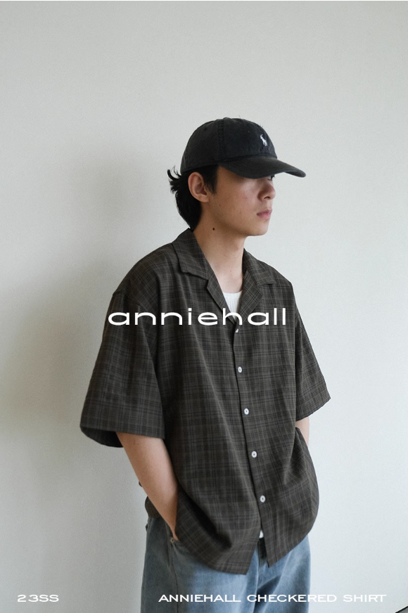 Anniehall オープンカラーチェックシャツ B2565