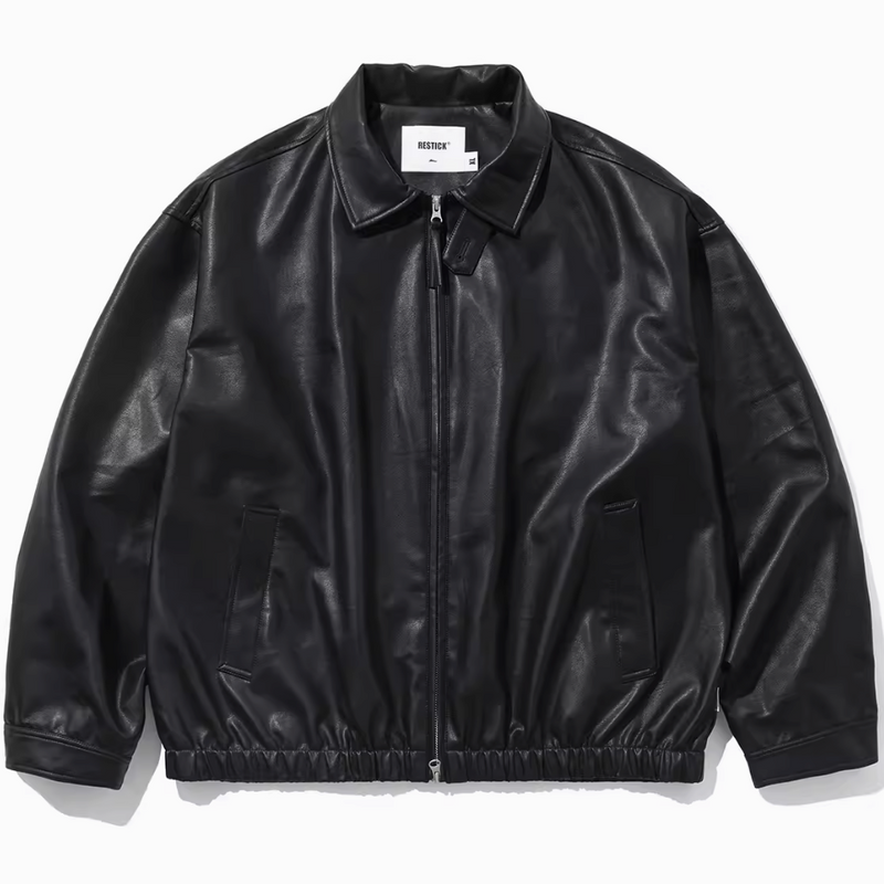 RESTICK PU leather bomber jacket B3799