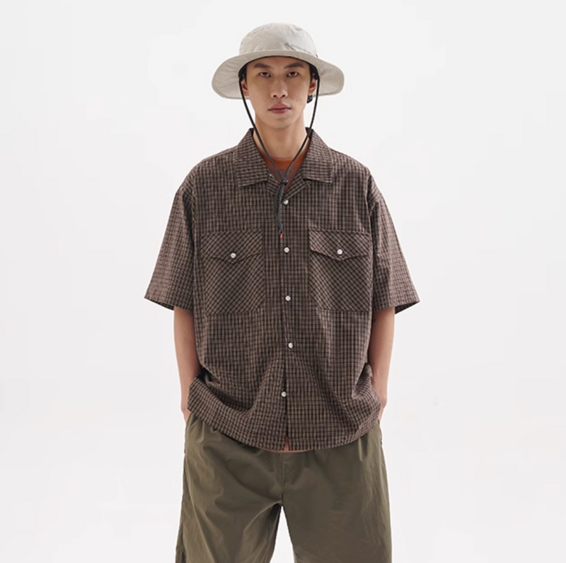 [Delivery within 1 week] BUTTBILL double pocket check shirt B4064