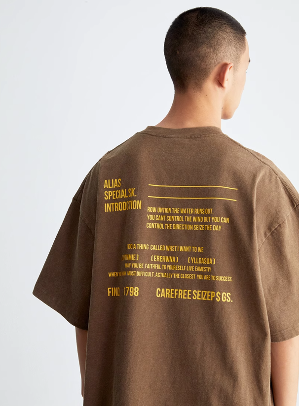 VAVUES Back Print T-Shirt B4243
