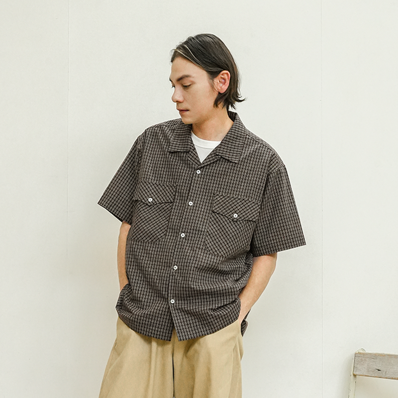 [Delivery within 1 week] BUTTBILL double pocket check shirt B4064