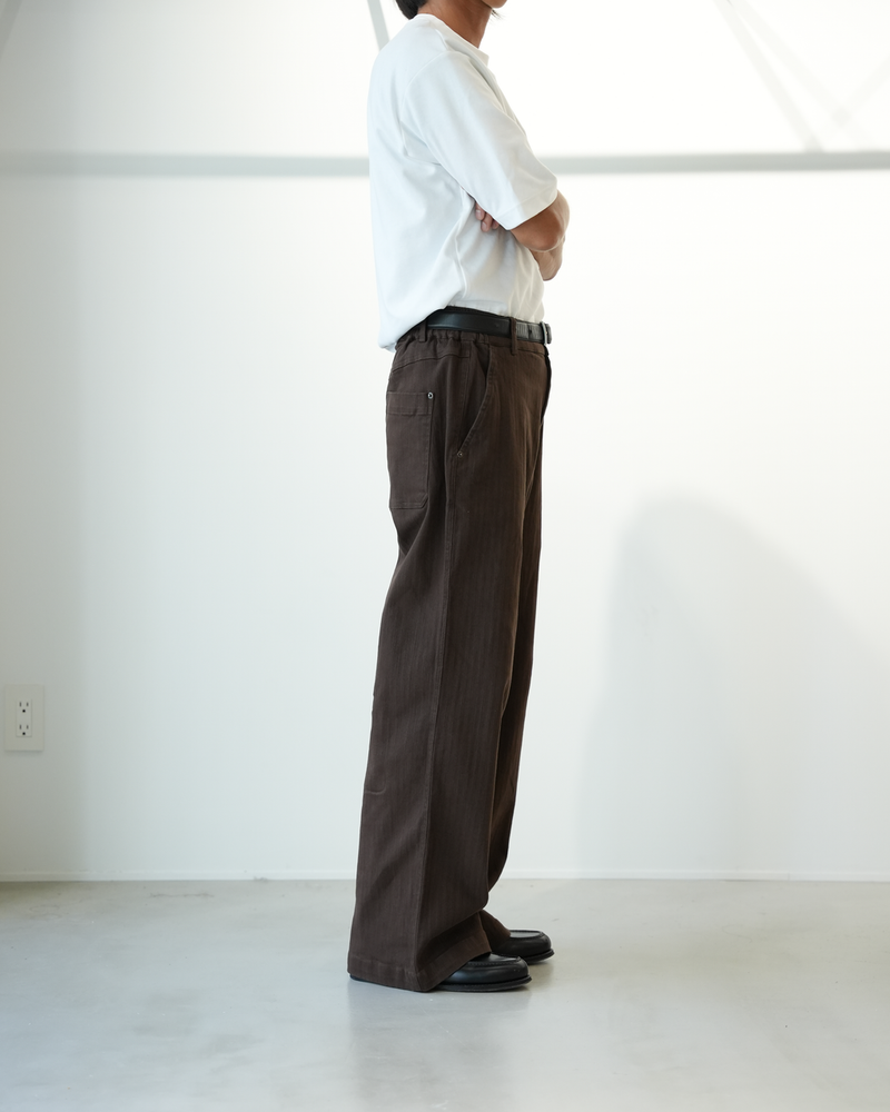 【1週間以内にお届け】Washed cotton stripe pants B4995