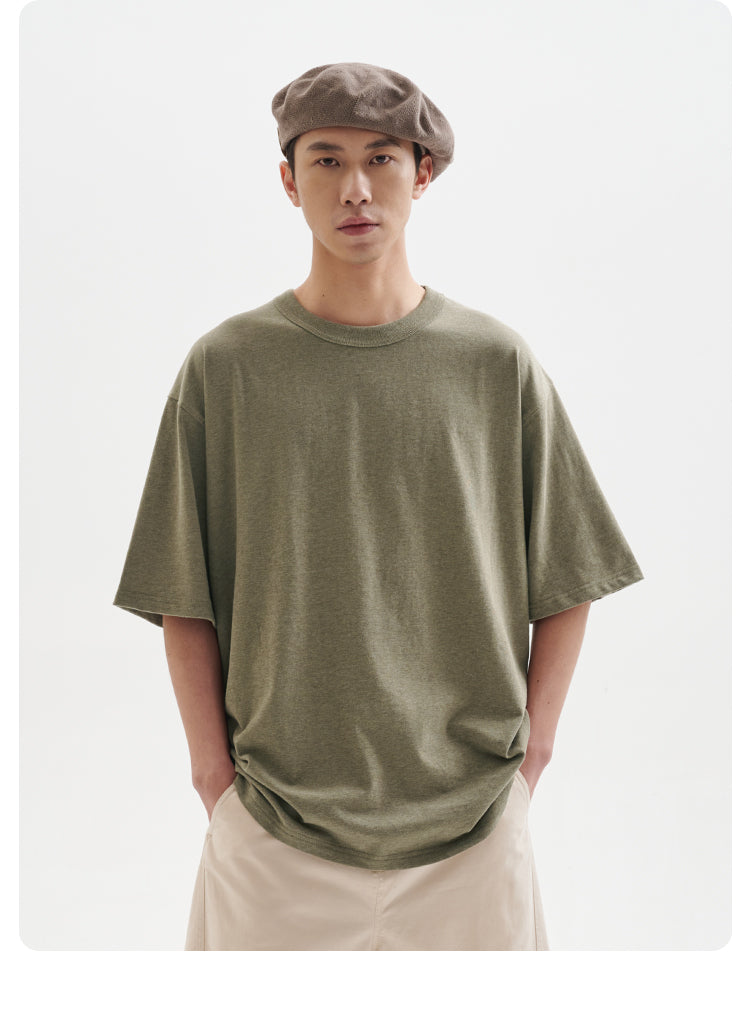 BUTTBILL Washed Crew Neck T B3958