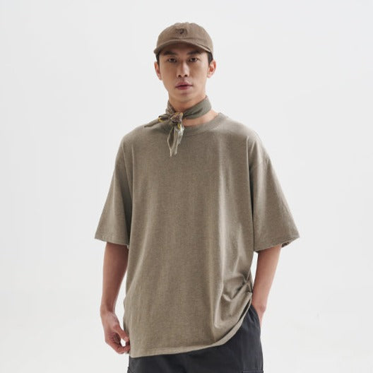 BUTTBILL Washed Crew Neck T B3958