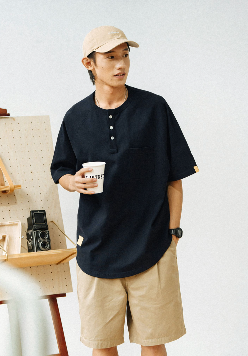 [Delivery within 10 days] 714street Henley neck T B2313 