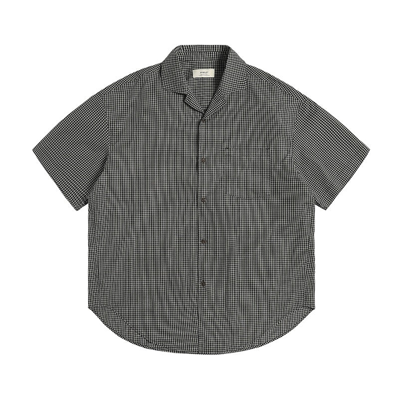 EviStub オープンカラーチェックシャツ B2001